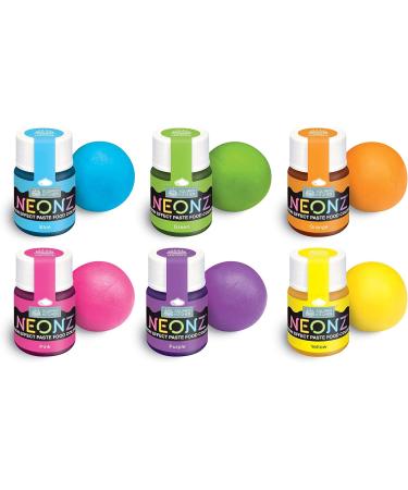 Squires Kitchen NEONZ Neon Effect Food Colouring Paste Popular Colours 6 Set Perfect for Buttercream Sugarpaste Modelling Pastes Fondant Royal Icing Cake Mixes and more! Popular 6 Set - Buy Online on GoSupps.com