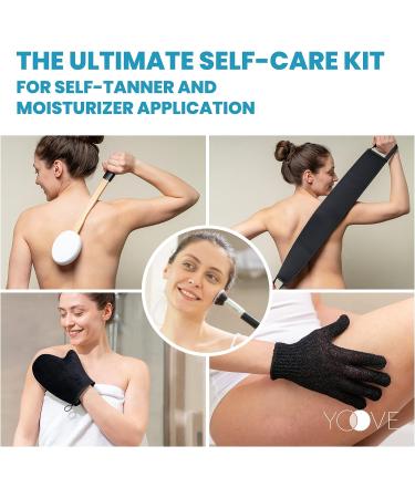 Yoove Self Tanning Mitt Applicator Bundle 5 Piece - Ultimate Self Tan Kit with Back Lotion Applicator, Self Tanner Mitt, Tanning Glove, Exfoliating Brush, and Back Rub Mitten - Self Care Bundle for Flawless Tanning (Tanning Kit) - Buy Online on GoSupps.com