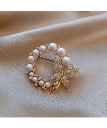 WIPPWER Pin Jewelry Gifts for Women High-end Brooch Pins for Women Sweater Coat Suit Clothes Accessories Golden Rhinestone Brooch Pins Stylish and Elegant Brooches & Pins - Buy Online on GoSupps.com