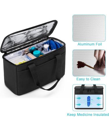 Trunab Insulated Small Medical Bag with Adjustable Dividers - Water-Resistant Cooler for Travel, Home & Camping - Black S - Buy Online on GoSupps.com
