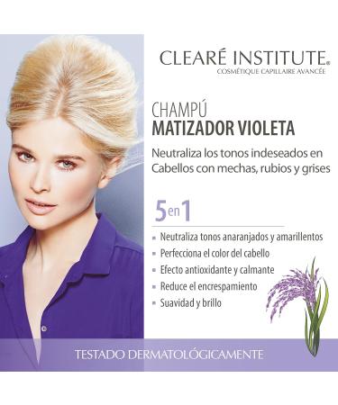 Clear Institute Violet Color Shampoo - Neutralizes Undesirable Tones for Colored Blond Bleached & Gray Hair | 96.6% Natural Ingredients | 400ml - Buy Online on GoSupps.com