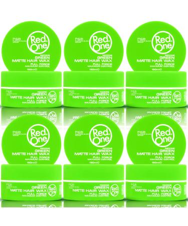 RedOne Green Matte Styling Wax 150 ml | Matte Effect | No Shine | Wax | Ultra Strong Hold | Styling Wax for Men and Women | Coconut Scent | Maximum Control | Pack of 6