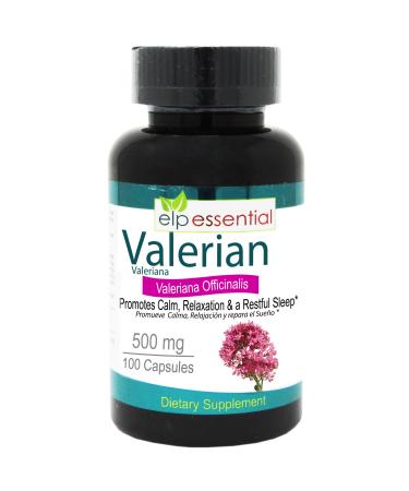 Valerian Root Capsules Organic 500mg Herb Extract Supplement 100 Pills