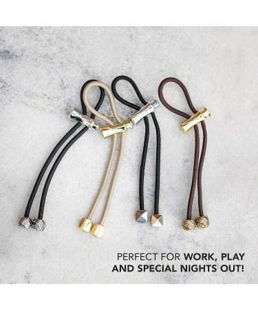 Pulleez Silver Knot Ponytail Holder - Non-Slip Black Hair Tie for Thick & Thin Hair - Adjustable Hair Jewelry for No Breakage - 1pc - Buy Online on GoSupps.com