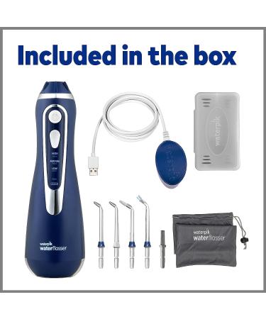 Waterpik Cordless Advanced Water Flosser - 3 Pressure Settings, Dental Plaque Removal, USB Charger - Ideal for Travel & Small Bathrooms - Blue (WP-583UK) - Buy Online on GoSupps.com