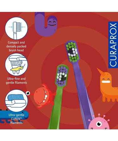 Curaprox CS Kids Manual Toothbrush Special Edition - Pack of 2 Ultra Soft Toothbrush for Children - Buy Online on GoSupps.com