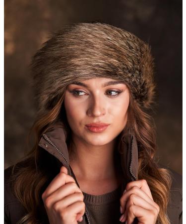 Futrzane Classic Headband - Faux Fur Headbands for Women - Furry Band for Winter - Size M (Brown Classic) - Buy Online on GoSupps.com