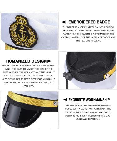 Yewong Pet Captain Sailors Costume Set Dog Cat Sea Captain Hat with Pet Anchor Triangle Bibs Scarf for Cat Puppy Navy Halloween Cosplay Costume Accessories Photo Props (White-B) - Buy Online on GoSupps.com