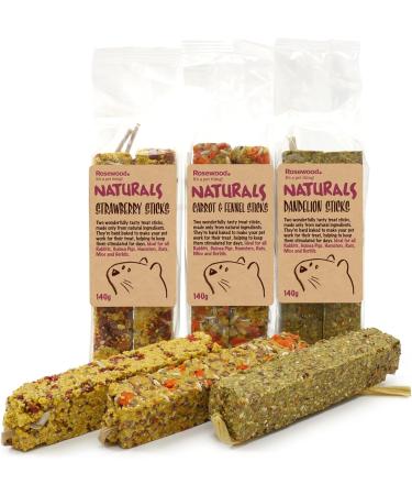 Rosewood Naturals Strawberry Sticks Treat 140g - Delicious and Natural Rabbit Treat - Buy Online on GoSupps.com