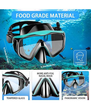2023 Snorkel Set for Adults - Mask, Fins, and Goggles Kit - Green - S/M Size - Buy Online on GoSupps.com