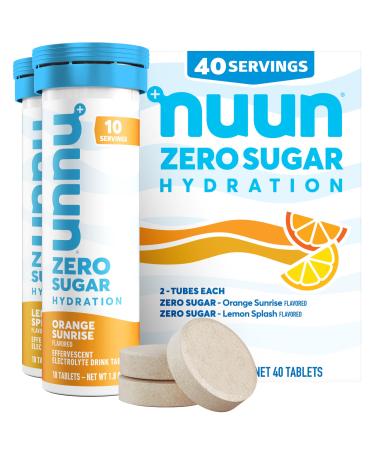 Nuun Zero Sugar Hydration Electrolyte Tablets - Sodium Potassium Chloride Calcium Magnesium Light & Delicious Fruit Flavors No Sugar Gluten Free Vegan Mixed Citrus 4 Pack (40 Servings Total) Mixed Citrus 40 Count (