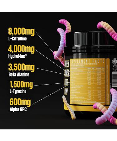 Wrecked Pre-Workout Supplement - 30G+ Ingredients for Energy, Pumps & Focus with L-Citrulline, Beta-Alanine & More - No Fillers (Sour Gummy) - Buy Online on GoSupps.com