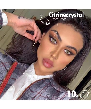 Buy Bella 1-Day Colored Contact Lenses - Citrine Crystal Natural Olive-Green & Brown Perfect for Dark Eyes - Daily Use -0.00 Diopter - Buy Online on GoSupps.com