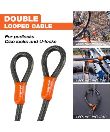 Valuemax 2m Safety Loop Cable - Plastic Coated Steel Cable for Bicycle Motorcycle & eBike | 12mm Thick Black - Secure Your Ride! - Buy Online on GoSupps.com