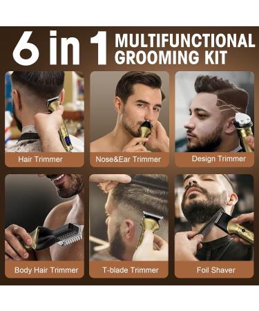 Professional 6-in-1 Beard Trimmer Kit for Men - Cordless Multi Groomer & Grooming Essentials | Perfect Gift for Him - Buy Online on GoSupps.com