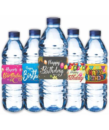 Happy Birthday Water Bottle Labels - Pack of 100 Wrappers for Party Decoration - Buy Online on GoSupps.com