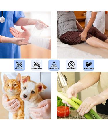 Vinyl Exam Gloves - Latex-Free, Powder-Free, Clear - Large 100 Pcs Box - 3.5 mil Medical Grade - for Nursing, Office, Kitchen, Pet Care, Cleaning - Buy Online on GoSupps.com