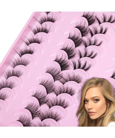Newcally 3D Curl Half Lashes Pack - 20 Pairs | Fluffy Wispy Natural Look Strip Eyelashes for DIY Cat Eye Extensions - Buy Online on GoSupps.com