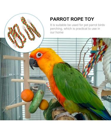 PopetPop 2-Pack Bird Stand - Natural Hood & Spiral Cotton Rope Swing for Parrots & Birds - Durable & Safe Bird Play Equipment - Buy Online on GoSupps.com