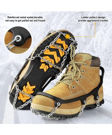 Ice Cleats Crampons Traction Chains for Shoes & Boots - Anti-Slip Grips for Men Women Kids Walking on Snow & Ice - Silver (1 Pair) - Buy Online on GoSupps.com