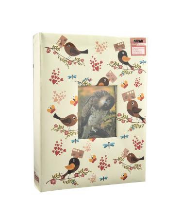 Arpan Fashion Design 200 Holds Photo Album for 5"X7" (13X18cm) Photo with Window (Cream-Bird-Floral) 21.5 x 4 x 28.5 cm Cream-bird-floral