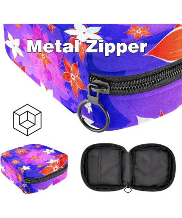 Menstrual Pad Bag with Zipper - Floral Women's Tampon Pouch - Travel-Friendly Napkin Storage for Girls - Buy Online on GoSupps.com