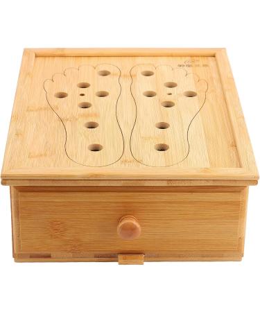 Foot Moxibustion Box | Bamboo 6 Slots Ventilation & Drawer Design | Carbonized Treatment for Optimal Comfort - Buy Online on GoSupps.com