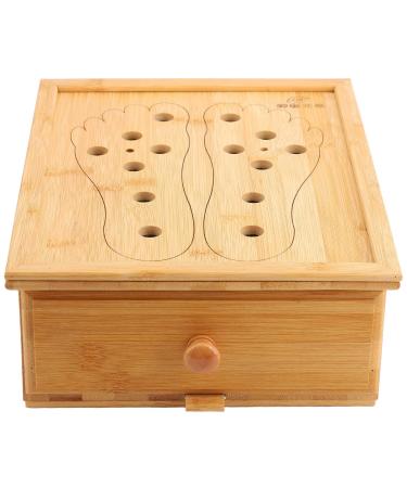 Footmxibus box anggrek footmoxibustion box Moxaroller holder Moxibusion wooden box 6 compartments 6 ventilation slots drawer moxary roller holder for footmoxibusion