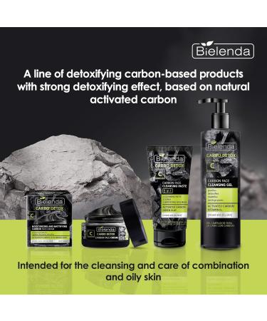 Bielenda Carbo Detox - Purifies With Detoxifying Effect - Removes Make-Up And Excess Sebum - Mattifies And Refreshes The Skin - Carbo Detox Carbon Face Cleansing Gel For Mixed And Oily Skin - 195g - Buy Online on GoSupps.com
