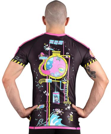Sanabul Ronin Short Sleeve Compression Rash Guard - Combat Factory Black/Pink, Medium - Buy Online on GoSupps.com
