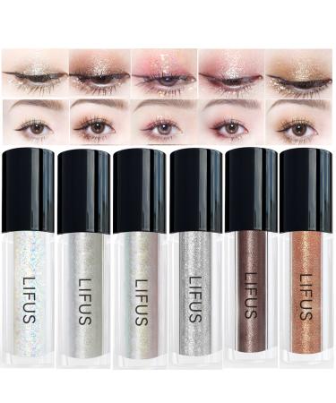 Liquid Glitter Eyeshadow Korean Eye Glitter Makeup Long Lasting & Highly Pigmented & Quick-Drying Shimmer Sparkle Bling Metallic Liquid Glitter Eyeliner Glue Eye shadow Make Up Sombras de Ojos C1