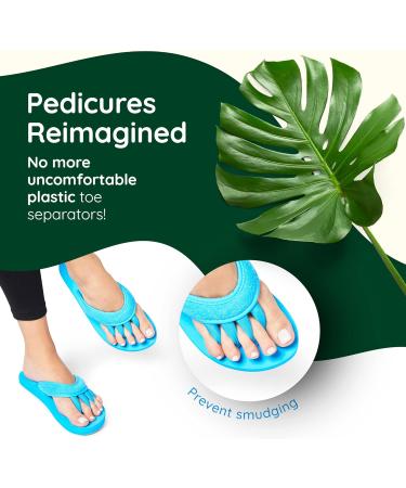 Pedi Couture Pedicure Sandals for Women - Toe Separator Slippers Large Turquoise - Buy Online on GoSupps.com