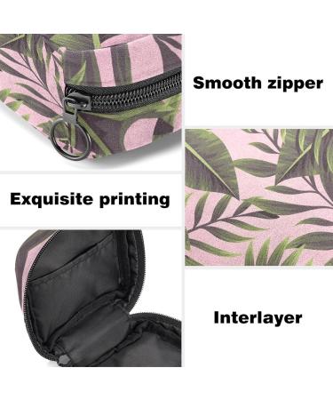 Large Capacity Women's Travel Storage Bag | Menstrual Cup Pocket & Makeup Organizer - Tropical Leaves Design - Buy Online on GoSupps.com