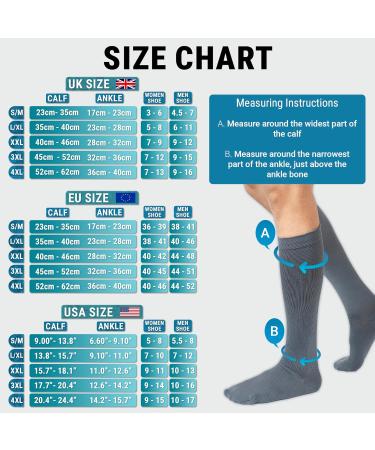 360 RELIEF - Flight Compression Socks Supports | Blood Circulation Travel Work 4XL 3Pairs-Grey - Buy Online on GoSupps.com
