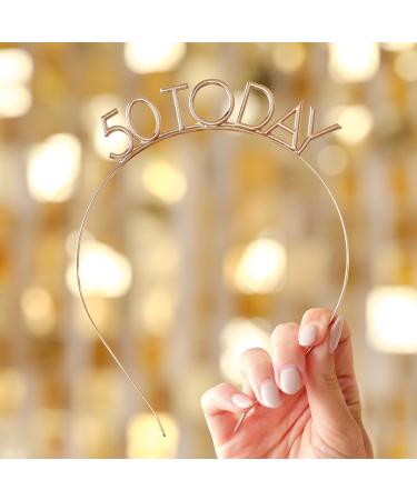 Ginger Ray Gold 50th Birthday Metal Hair Band Headband - Buy Online on GoSupps.com