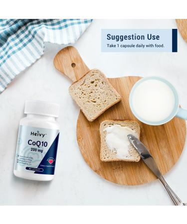Heivy CoQ10 200mg Per Softgel, 99% Purity High Absorption Coenzyme Q10 Ubiquinol, Support Heart Health, Antioxidants & Energy Supplements, Made in USA, 60 Day Supply, 60 Capsules Unflavored 60 Count (Pack of 1) - Buy Online on GoSupps.com
