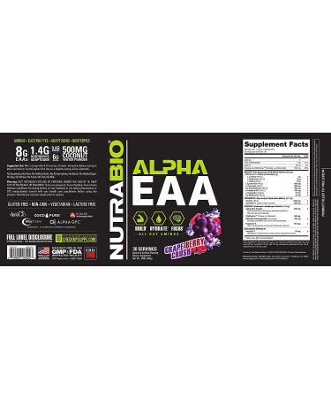 NutraBio Labs Alpha EAA Grape Berry Crush - Essential Amino Acids 0.98 lb (444g) - Buy Online on GoSupps.com