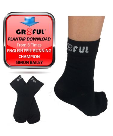 gr8ful Compression Socks for Plantar Fasciitis + Achilles Tendonitis | Short Ankle | Sport Running or Everyday | Arch & Foot Support Treatment of Pain Aid Recovery | Men/Women 1 Pair S/M S/M (1 Pair)