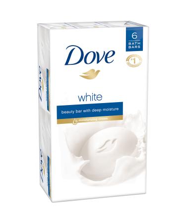 Dove Beauty Bar  White 4 oz  6 Bar  Blue  Unscented  24 Oz