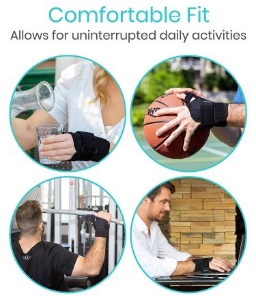 Vive Thumb Wrist Brace - Spica Splint for Carpal Tunnel, Tendonitis, Arthritis - Compression Support for Men and Women - Stabilizer Relief - Bowling Black - Buy Online on GoSupps.com