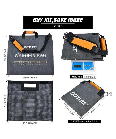 Goture Tournament Fishing Bag Bass WeighÂ inÂ Bag with Built-in 18inch Fish Ruler 2 in 1 Kit  Removable Inner Mesh Tournament Fish Bags 25.6x22inch Heavy Duty Weigh In Bag for Bass Fishing C:Fishing Weigh-in Bag - Buy Online on GoSupps.com