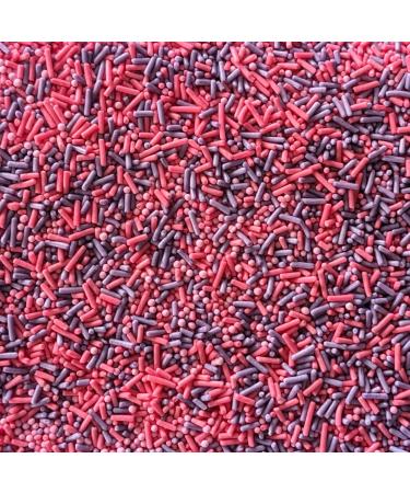 Pink and Purple Sprinkles Mix - 35g of Mixed Cake Sprinkles Toppers Decorations 100s 1000s Strands Mix