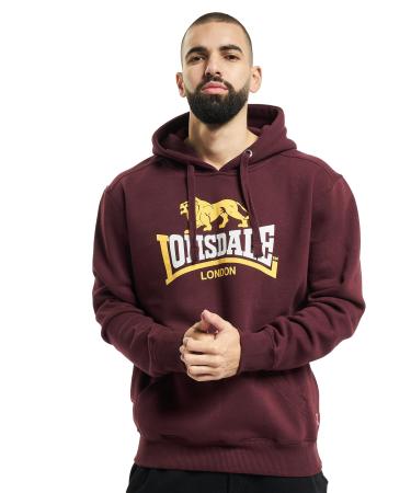 Lonsdale Men's Sleeve Hooded Sweatshirt XL Oxblood