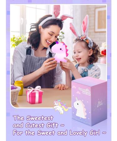 One Fire Kids Night Light - 16 Colors 5 Brightness Levels Dimmable Unicorn Bedside Lamp for Girls | Kawaii Baby Room Decoration - Buy Online on GoSupps.com