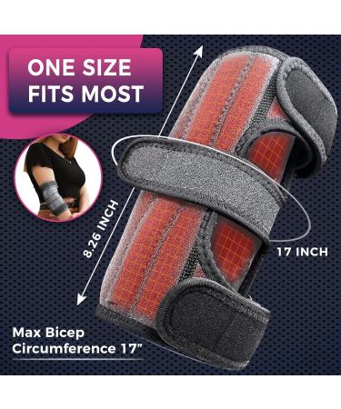 CREATRILL Elbow Heating Pad - Relief for Cubital Tunnel & Tennis Elbow | Heated Brace with Auto Off & Moist Heat Option - Gray - Buy Online on GoSupps.com