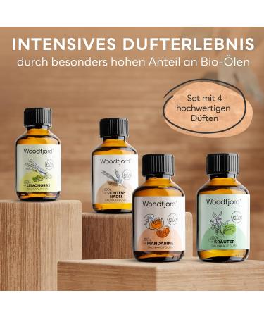 Woodfjord Sauna Infusion Set - Bio Natur | 4 Organic Sauna Fragrances & Oils Hygrometer Thermometer | Authentic Sauna Experience - Buy Online on GoSupps.com