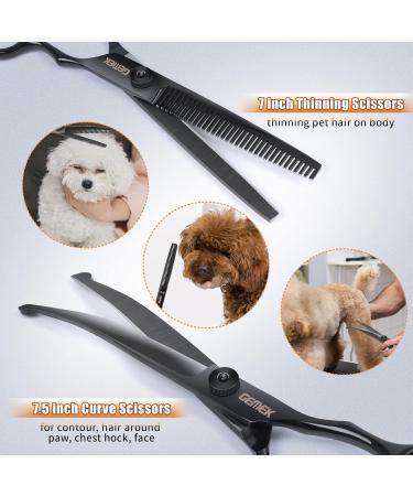Dog Care Scissor Set - GEK 6 in 1 Professional Titanium-Coated Safety Scissors for Dogs & Cats - Buy Online on GoSupps.com