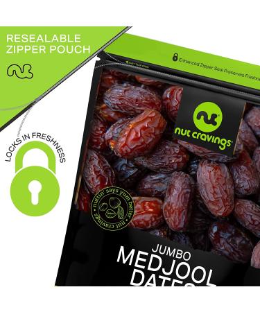 Organic Sun Dried Jumbo Medjool Dates - No Added Sugar (16oz) | Freshly Packed in Resealable Bag | Sweet & Healthy Dehydrated Fruit Snack | Vegan, Kosher Certified - Buy Online on GoSupps.com