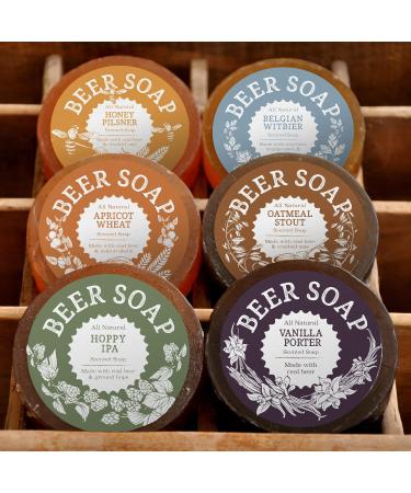 Beer Soap 6-Pack - All Natural, Made in USA, Actually Smells Good! Ideal Craft Beer Gift Set for Beer Lovers - Buy Online on GoSupps.com