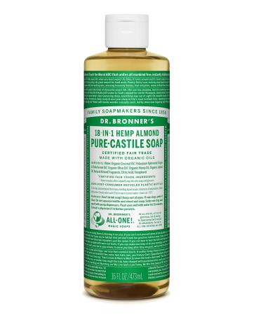 Dr. Bronner's Almond Liquid Castile Soap 16 Fl Oz liquid Almond 16 Fl Oz (Pack of 1)